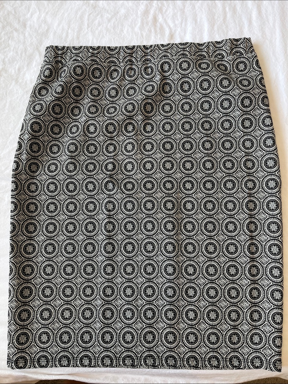 Melissa Paige Black & White Medallion Pencil Skirt